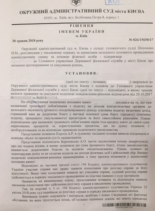 прощений кредит судова практика